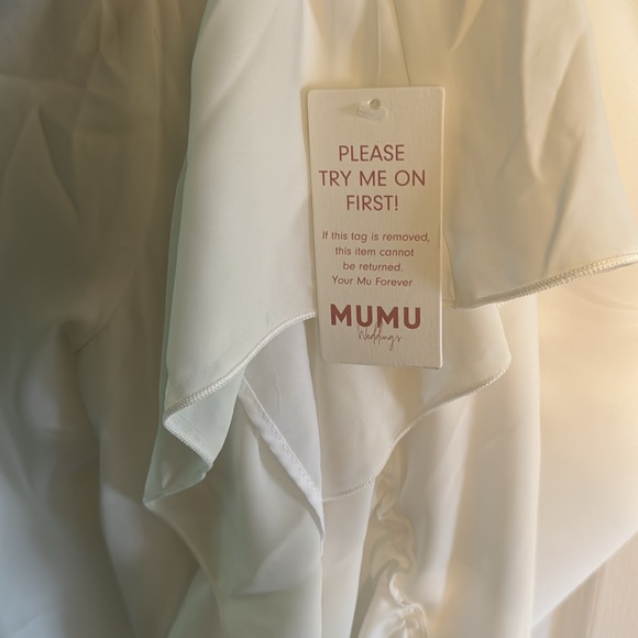 NWT Show Me Your MUMU Wonder Mini Dress / White mini dress with one shoulder - Picture 4 of 7